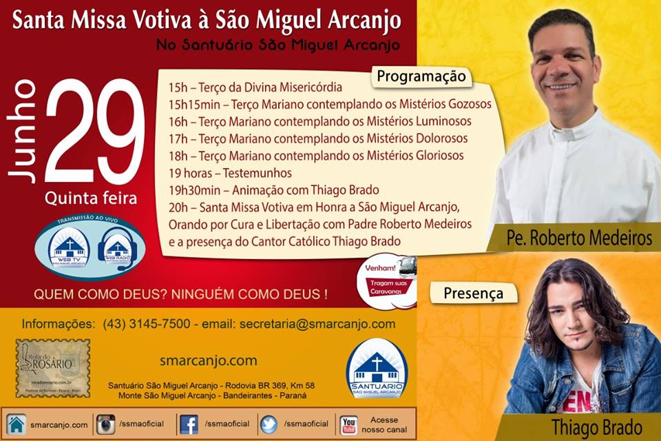 Santa Missa Votiva à São Miguel Arcanjo acontece nesta quinta-feira