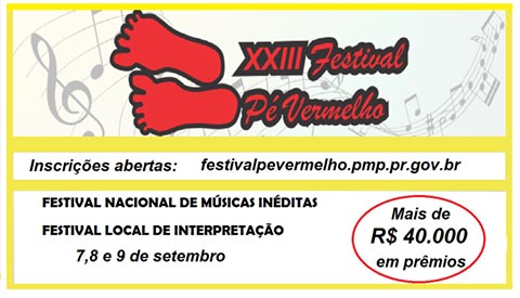 Festival Pé Vermelho de Palmas terá mais de R$ 40 mil em prêmios