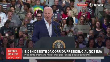 Biden desiste da candidatura a presidente dos EUA e anuncia apoio a Kamala Harris