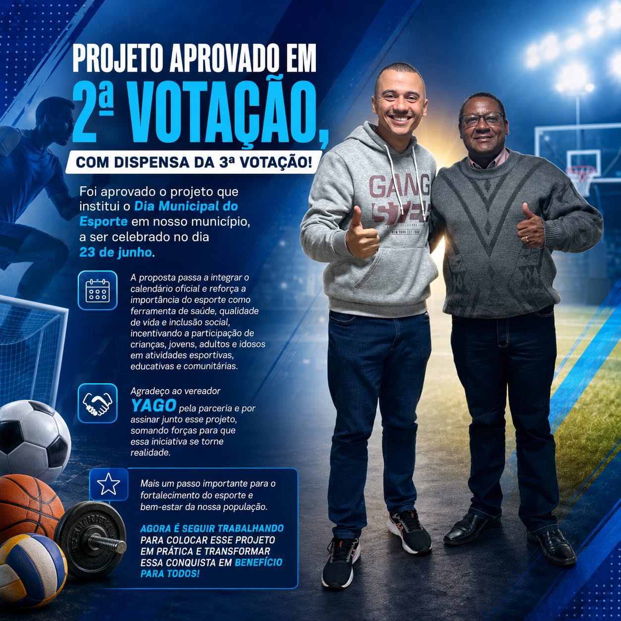 Cornélio Procópio institui o dia Municipal do Esporte